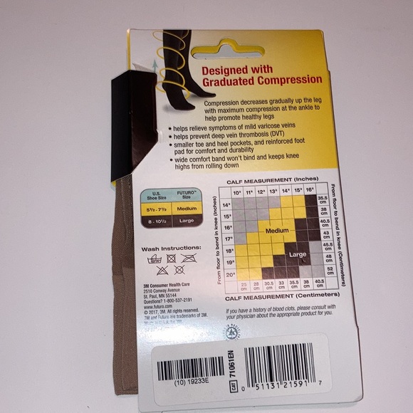 Women’s 3M FUTURO Ultra Sheer Compression Knee Highs for Women One Pair L - Picture 3 of 8